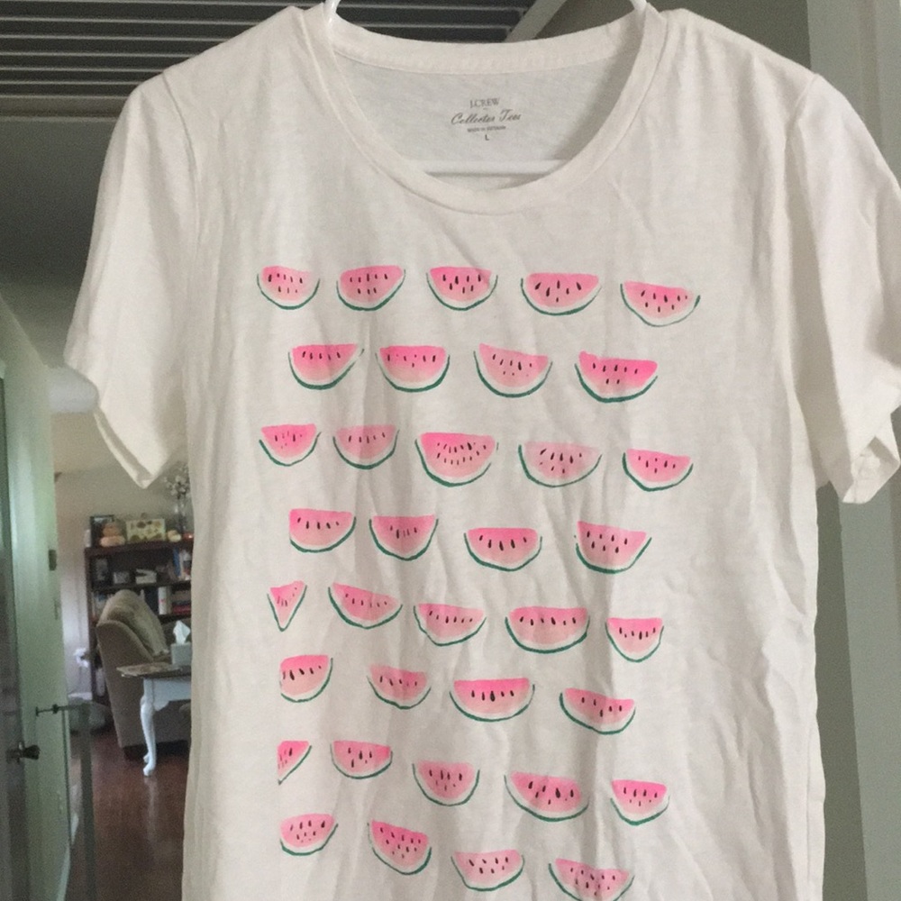 J crew watermelon tee size large
